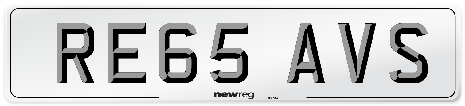 RE65 AVS Number Plate from New Reg